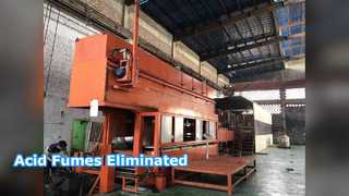 Pomieszczenie i skruber uszczelnione oparami kwasu